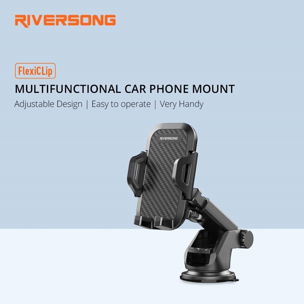 Riversong FlexiClip universāls mobilā tālruņa turētājs automašīnai, melns цена и информация | Auto turētāji | 220.lv