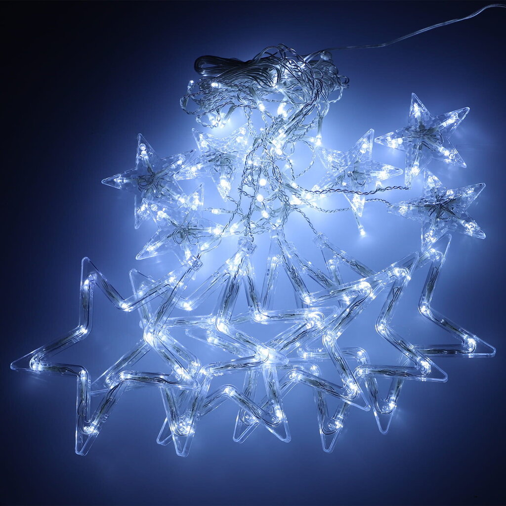 LED Garlianda - aizkars "Stars", auksti balts cena un informācija | Ziemassvētku lampiņas, LED virtenes | 220.lv