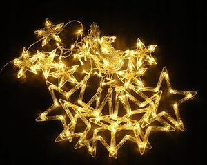 LED Garlianda - aizkars "Stars", silti balts cena un informācija | Ziemassvētku lampiņas, LED virtenes | 220.lv