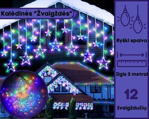 LED Garlianda - aizkars "Stars", daudzkrāsains cena un informācija | Ziemassvētku lampiņas, LED virtenes | 220.lv
