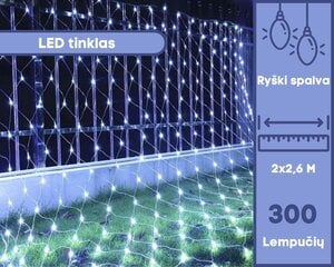 LED aizkars - tīkls, 160 LED, auksti balts цена и информация | Гирлянды | 220.lv