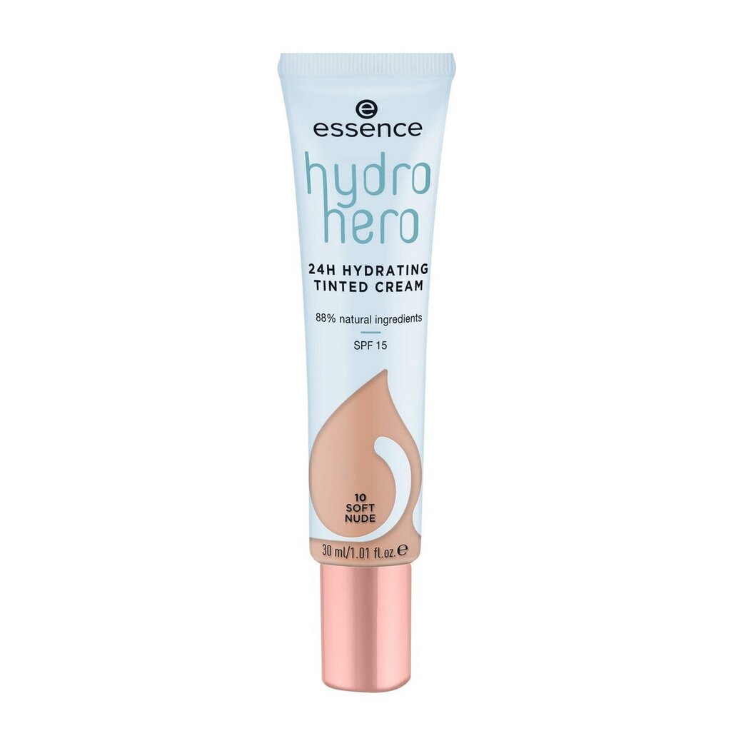 Mitrinošs krēms ar krāsu Essence Hydro Hero 10-soft nude SPF 15, 30 ml cena un informācija | Grima bāzes, tonālie krēmi, pūderi | 220.lv