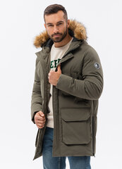 Мужская зимняя куртка-парка Ombre, C554, хаки цена и информация | Мужские куртки | 220.lv