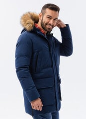 Мужская зимняя куртка-парка Ombre, C554, темно-синяя цена и информация | Мужские куртки | 220.lv
