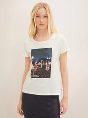 Tom Tailor женская футболка 1034258*10348, натурально-белый 4065869578295 цена и информация | Женские футболки | 220.lv