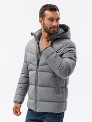 Мужская зимняя утепленная куртка Ombre, C552, серая/меланж цена и информация | Мужские куртки | 220.lv