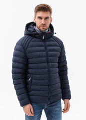 Мужская стеганая куртка Ombre, C606, темно-синяя цена и информация | Мужские куртки | 220.lv