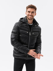 Vīriešu ziemas jaka Ombre C543 melna цена и информация | Мужские куртки | 220.lv