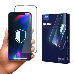 LCD aizsargstikls 3mk Hardy Apple iPhone 14 Pro melns cena un informācija | Ekrāna aizsargstikli | 220.lv