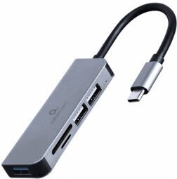 USB Centrmezgls Gembird USB Type-C 3-port with Card Reader cena un informācija | Adapteri un USB centrmezgli | 220.lv