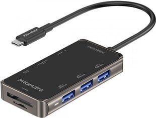 PROMATE PrimeHub-Mini 8in1 USB-C Hub HDMI 4K / LAN / PD 100W / SD / 3x USB3.0 cena un informācija | Adapteri un USB centrmezgli | 220.lv