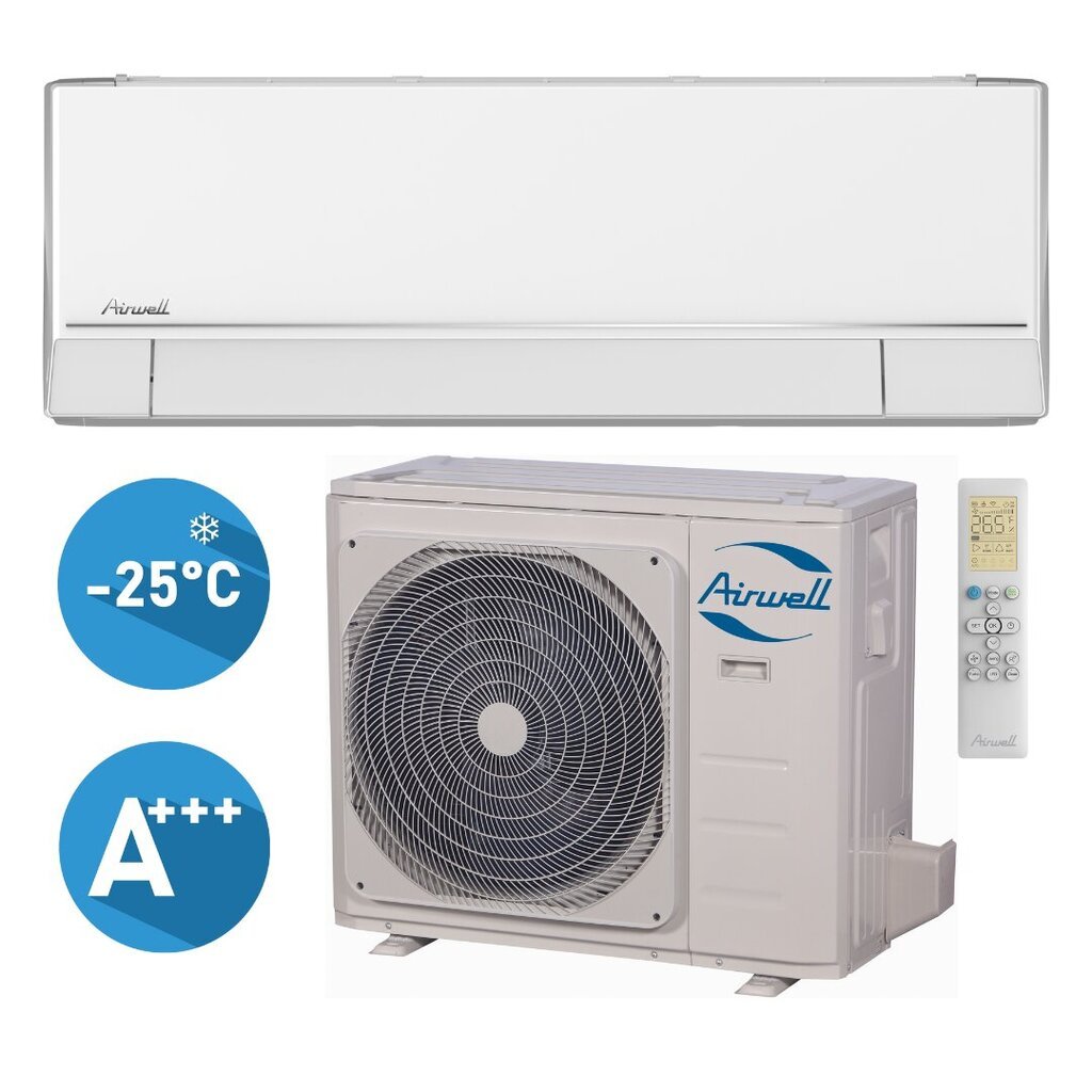 Airwell siltumsūknis/gaisa kondicionieris gaiss-gaiss Nordic HDHC-035N-09M25/YDAC-035N-09M25 (-25°C) cena un informācija | Gaisa kondicionieri, siltumsūkņi, rekuperatori | 220.lv