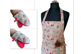 Кухонный набор - фартук, кухонные перчатки/подарок цена и информация | Кухонные полотенца, рукавицы, фартуки | 220.lv