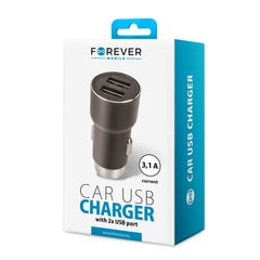 Forever CC-04 car charger 2x USB 3.1A black cena un informācija | Lādētāji un adapteri | 220.lv