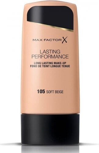 Max Factor Lasting Performance Make-Up - Ilgnoturīgs tonālais krēms 35 ml, 105 Soft Beige цена и информация | Grima bāzes, tonālie krēmi, pūderi | 220.lv