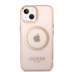 Guess Translucent MagSafe Compatible Case for iPhone 14 Pink cena un informācija | Telefonu vāciņi, maciņi | 220.lv