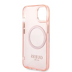 Guess Translucent MagSafe Compatible Case for iPhone 14 Plus Pink cena un informācija | Telefonu vāciņi, maciņi | 220.lv