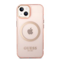 Guess Translucent MagSafe Compatible Case for iPhone 14 Plus Pink cena un informācija | Telefonu vāciņi, maciņi | 220.lv