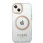 Guess Transparent MagSafe Compatible Case for iPhone 14 Plus Gold цена и информация | Telefonu vāciņi, maciņi | 220.lv
