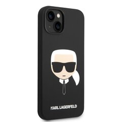 Karl Lagerfeld MagSafe Compatible Case Liquid Silicone Karl Head for iPhone 14 Black cena un informācija | Telefonu vāciņi, maciņi | 220.lv