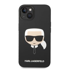 Karl Lagerfeld MagSafe Compatible Case Liquid Silicone Karl Head for iPhone 14 Plus Black cena un informācija | Telefonu vāciņi, maciņi | 220.lv