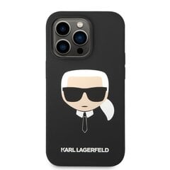 Karl Lagerfeld MagSafe Compatible Case Liquid Silicone Karl Head for iPhone 14 Pro Black цена и информация | Чехлы для телефонов | 220.lv