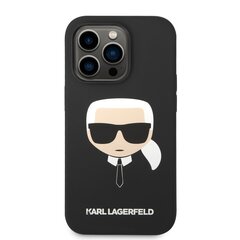 Karl Lagerfeld MagSafe Compatible Case Liquid Silicone Karl Head for iPhone 14 Pro Max Black cena un informācija | Telefonu vāciņi, maciņi | 220.lv