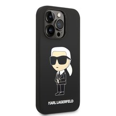 Karl Lagerfeld Liquid Silicone Ikonik NFT Case for iPhone 14 Pro Max Black cena un informācija | Telefonu vāciņi, maciņi | 220.lv