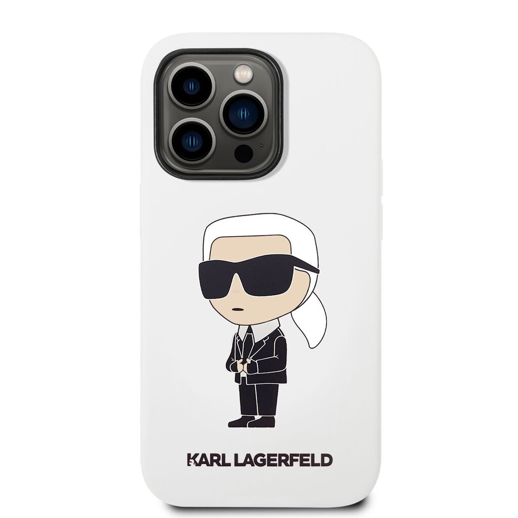 Karl Lagerfeld Liquid Silicone Ikonik NFT Case for iPhone 14 Pro Max White cena un informācija | Telefonu vāciņi, maciņi | 220.lv