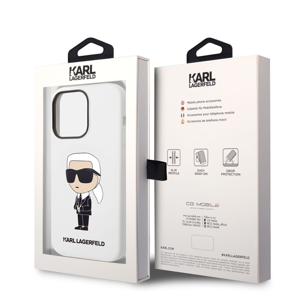 Karl Lagerfeld Liquid Silicone Ikonik NFT Case for iPhone 14 Pro Max White цена и информация | Telefonu vāciņi, maciņi | 220.lv