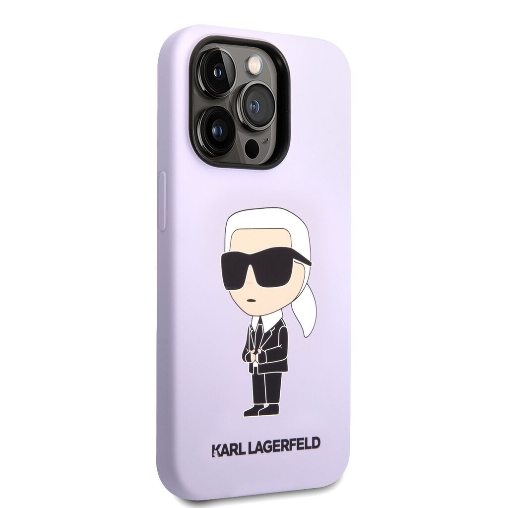 Karl Lagerfeld Liquid Silicone Ikonik NFT Case for iPhone 14 Pro Max Purple cena un informācija | Telefonu vāciņi, maciņi | 220.lv