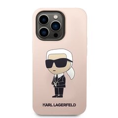 Karl Lagerfeld Liquid Silicone Ikonik NFT Case for iPhone 14 Pro Max Pink cena un informācija | Telefonu vāciņi, maciņi | 220.lv