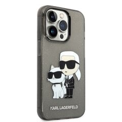 Karl Lagerfeld IML Glitter Karl and Choupette NFT Case for iPhone 14 Pro Black цена и информация | Чехлы для телефонов | 220.lv