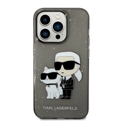 Karl Lagerfeld IML Glitter Karl and Choupette NFT Case for iPhone 14 Pro Max Black цена и информация | Чехлы для телефонов | 220.lv