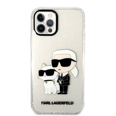 Karl Lagerfeld IML Glitter Karl and Choupette NFT Case for iPhone 12|12 Pro Transparent cena un informācija | Telefonu vāciņi, maciņi | 220.lv