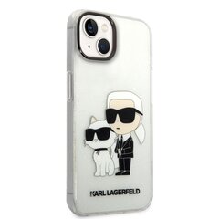 Karl Lagerfeld IML Glitter Karl and Choupette NFT Case for iPhone 14 Transparent cena un informācija | Telefonu vāciņi, maciņi | 220.lv