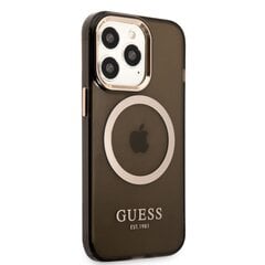 Guess Translucent MagSafe Compatible Case for iPhone 13 Pro Max Black cena un informācija | Telefonu vāciņi, maciņi | 220.lv