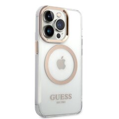 Guess Transparent MagSafe Compatible Case for iPhone 14 Pro Gold цена и информация | Чехлы для телефонов | 220.lv