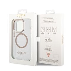 Guess Transparent MagSafe Compatible Case for iPhone 14 Pro Gold цена и информация | Чехлы для телефонов | 220.lv