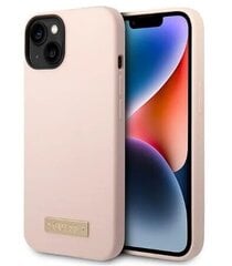 Guess Silicone Metal Logo MagSafe Compatible Case for iPhone 14 Plus Pink cena un informācija | Telefonu vāciņi, maciņi | 220.lv