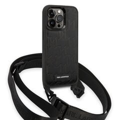 Karl Lagerfeld Monogram Crossbody Case for iPhone 14 Pro Black цена и информация | Чехлы для телефонов | 220.lv