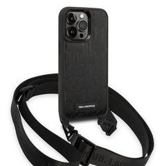 Karl Lagerfeld Monogram Crossbody Case for iPhone 14 Pro Max Black цена и информация | Чехлы для телефонов | 220.lv