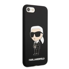 Karl Lagerfeld Liquid Silicone Ikonik NFT Case for iPhone 7|8|SE2020|SE2022 Black cena un informācija | Telefonu vāciņi, maciņi | 220.lv