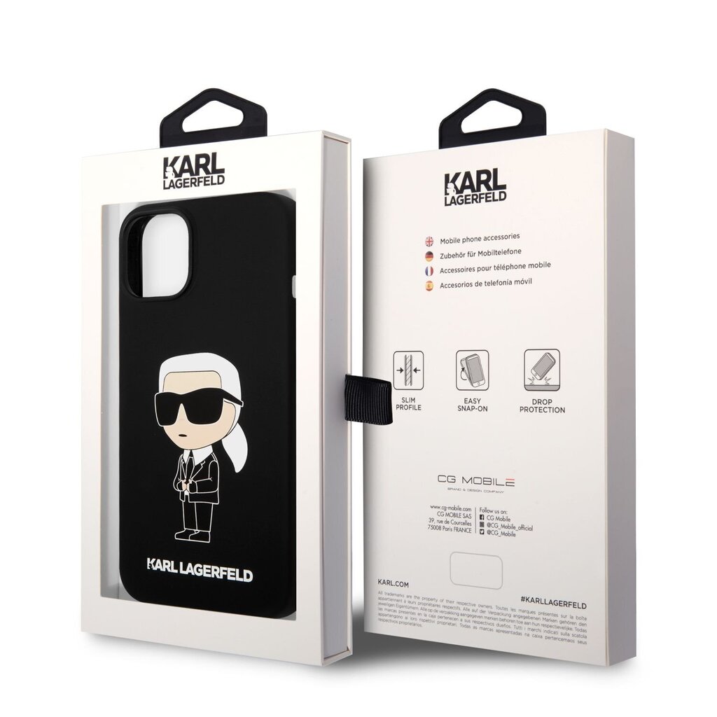 Karl Lagerfeld Liquid Silicone Ikonik NFT Case for iPhone 14 Black цена и информация | Telefonu vāciņi, maciņi | 220.lv