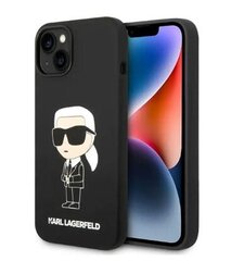 Karl Lagerfeld Liquid Silicone Ikonik NFT Case for iPhone 14 Black cena un informācija | Telefonu vāciņi, maciņi | 220.lv