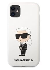 Karl Lagerfeld Liquid Silicone Ikonik NFT Case for iPhone 11 White cena un informācija | Telefonu vāciņi, maciņi | 220.lv