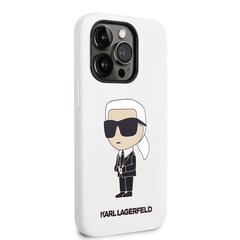 Karl Lagerfeld Liquid Silicone Ikonik NFT Case for iPhone 14 Pro White cena un informācija | Telefonu vāciņi, maciņi | 220.lv