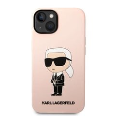 Karl Lagerfeld Liquid Silicone Ikonik NFT Case for iPhone 14 Pink cena un informācija | Telefonu vāciņi, maciņi | 220.lv