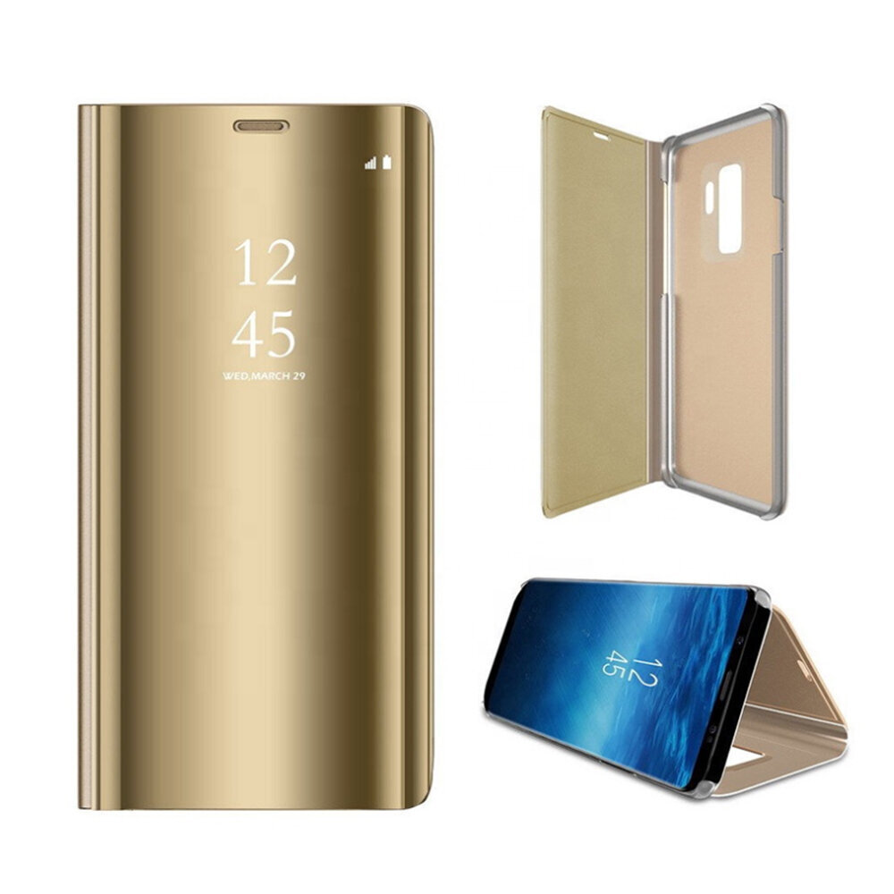 Smart Clear View case for Samsung Galaxy S22 Ultra gold цена и информация | Telefonu vāciņi, maciņi | 220.lv