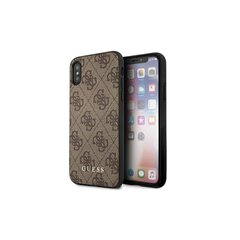 Guess case for iPhone XS Max GUHCI65G4GFBR hardcase PU 4G Metal Gold Logo brown цена и информация | Чехлы для телефонов | 220.lv